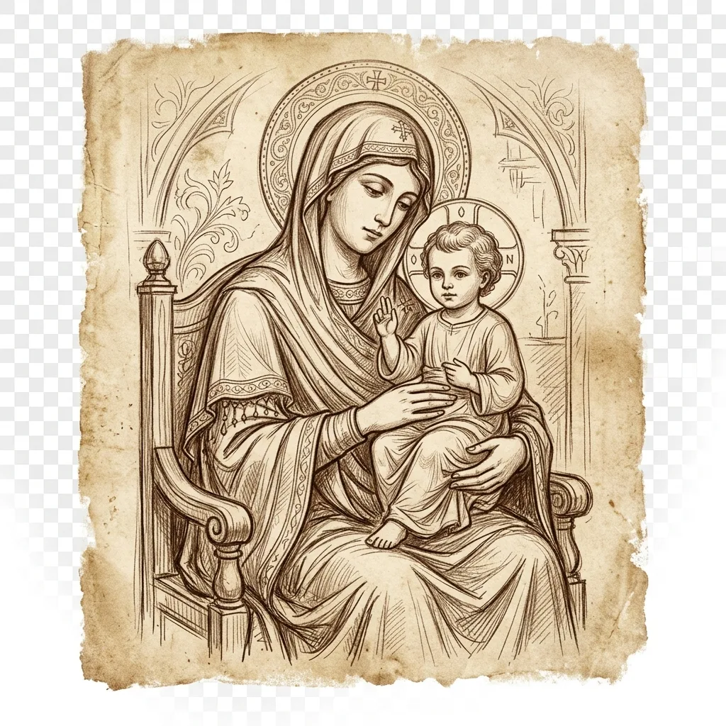 Virgin Mary Sketch